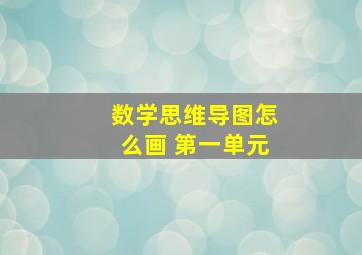 数学思维导图怎么画 第一单元